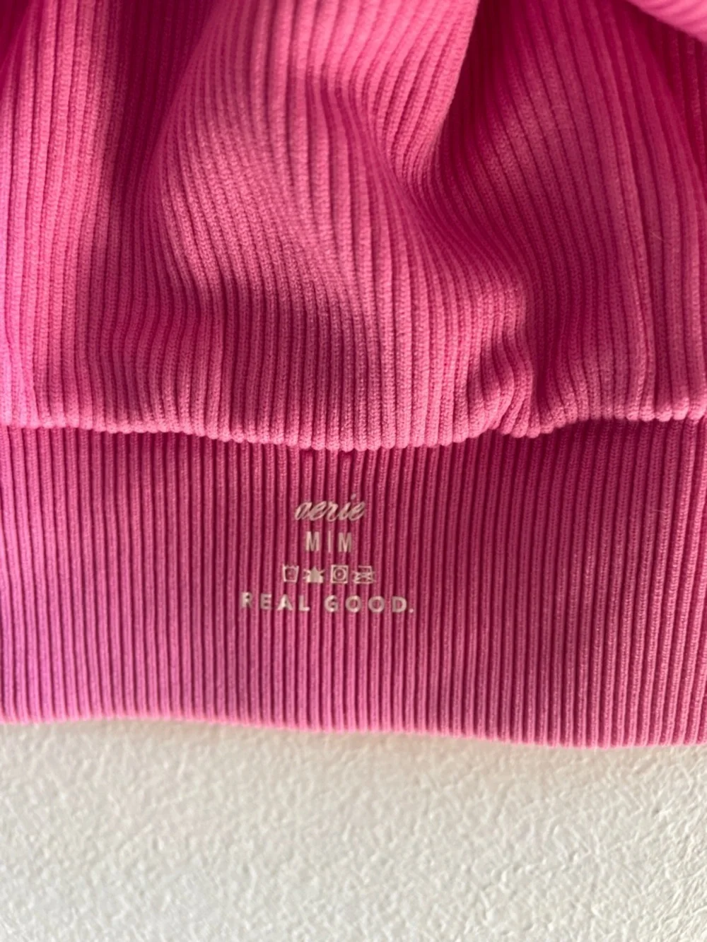 aerie Pink Ribbed Crisscross Sports Bralette - Picture 2 of 3